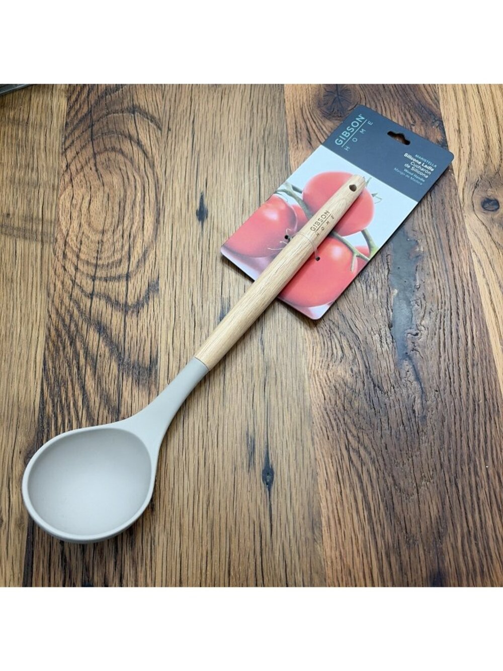 Gibson Home Marisela Silicone Ladle With Wooden Handle New